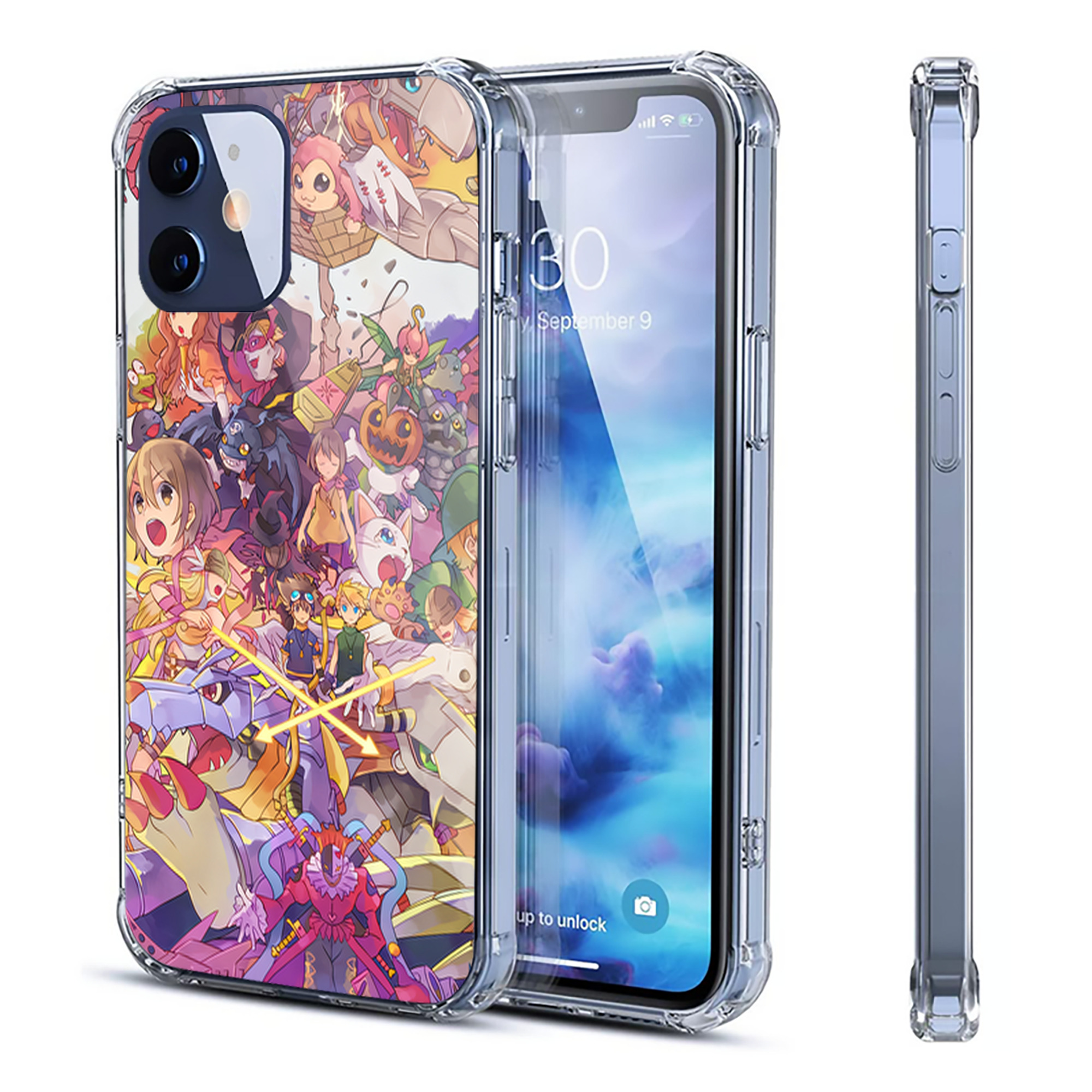 （画像用） Digimon デジタルモンスター/デジモン 【iPhone 12シリーズ対応】透明スマホケース（クリアソフトケース）